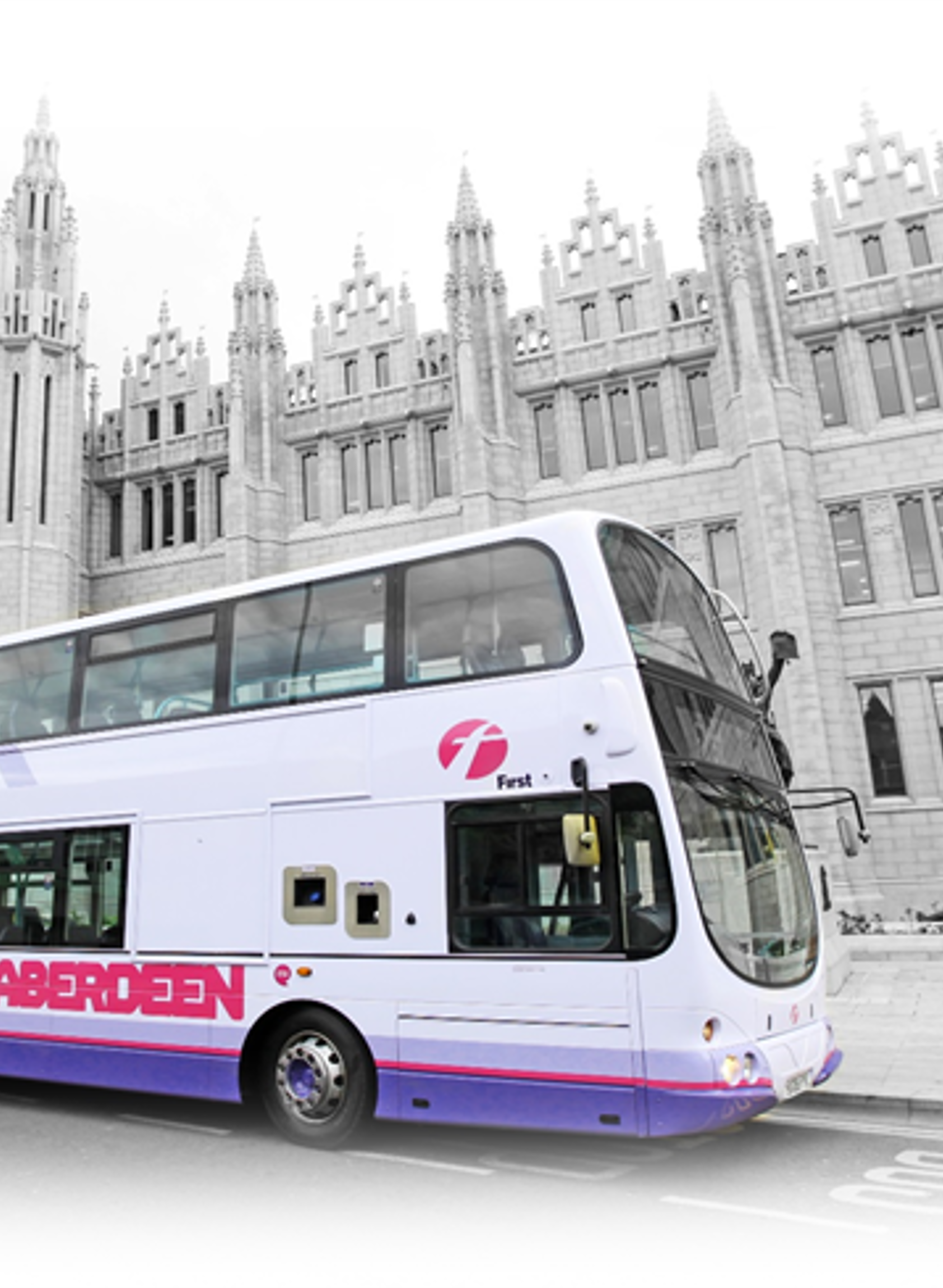 First Bus vehicle in Aberdeen to illustrate Holmes Noble First Bus study