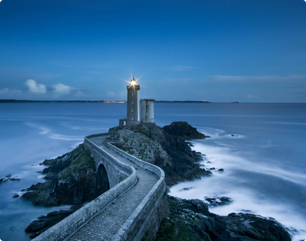 Lighthouse at dusk